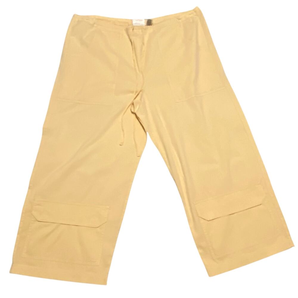 Vintage Chico’s Design Lightweight Drawstring Cargo Capri Pants Size 2 / Large